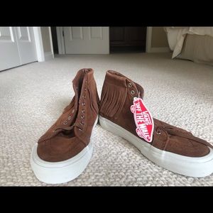 Fresh out of the box vans brown fringe shoes